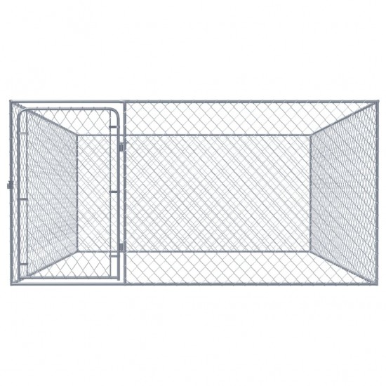 170819 Outdoor Dog Kennel Galvanised Steel 2x2x1 m House Cage Foldable Puppy Cats Sleep Metal Playpen Exercise Training Bedpan Pet Supplies