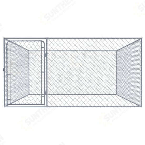 170819 Outdoor Dog Kennel Galvanised Steel 2x2x1 m House Cage Foldable Puppy Cats Sleep Metal Playpen Exercise Training Bedpan Pet Supplies