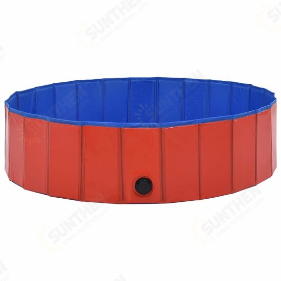 170823 Foldable Dog Swimming Pool Red 120x30 cm PVC Puppy Bath Collapsible Bathing for Cats Playing Kids Bathtub Pet Supplies