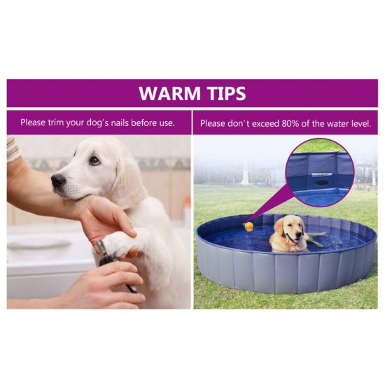 170823 Foldable Dog Swimming Pool Red 120x30 cm PVC Puppy Bath Collapsible Bathing for Cats Playing Kids Bathtub Pet Supplies