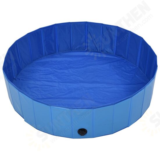 170826 Foldable Dog Swimming Pool Blue 120x30 cm PVC Puppy Bath Collapsible Bathing for Cats Playing Kids Bathtub Pet Supplies