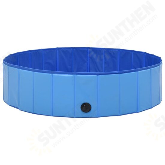 170826 Foldable Dog Swimming Pool Blue 120x30 cm PVC Puppy Bath Collapsible Bathing for Cats Playing Kids Bathtub Pet Supplies