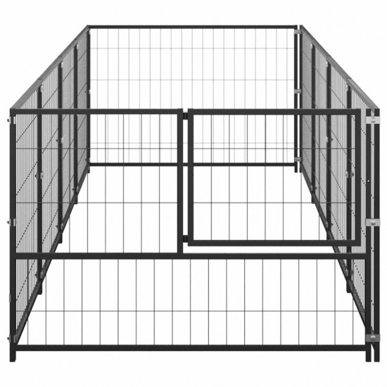 3082094 Outdoor Dog Kennel Black 4 m² House Cage Foldable Puppy Cats Sleep Metal Playpen Exercise Training Bedpan Pet Supplies