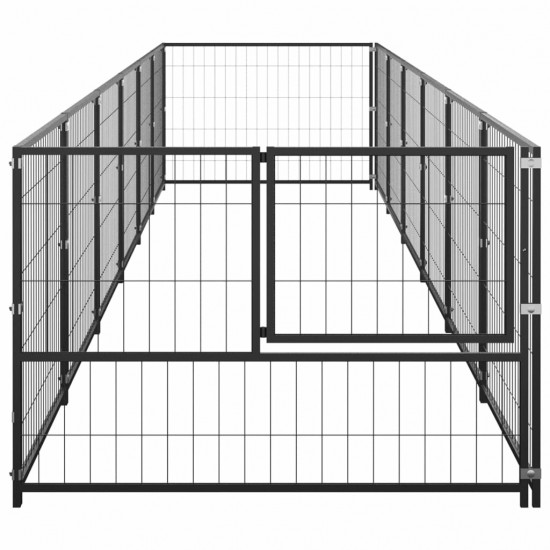 3082096 Outdoor Dog Kennel Black 6 m² House Cage Foldable Puppy Cats Sleep Metal Playpen Exercise Training Bedpan Pet Supplies