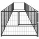 3082100 Outdoor Dog Kennel Black 10 m² House Cage Foldable Puppy Cats Sleep Metal Playpen Exercise Training Bedpan Pet Supplies