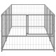3082101 Outdoor Dog Kennel Silver 3 m² Steel House Cage Foldable Puppy Cats Sleep Metal Playpen Exercise Training Bedpan Pet Supplies