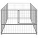 3082101 Outdoor Dog Kennel Silver 3 m² Steel House Cage Foldable Puppy Cats Sleep Metal Playpen Exercise Training Bedpan Pet Supplies