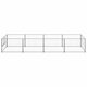 3082102 Outdoor Dog Kennel Silver 4 m² Steel House Cage Foldable Puppy Cats Sleep Metal Playpen Exercise Training Bedpan Pet Supplies