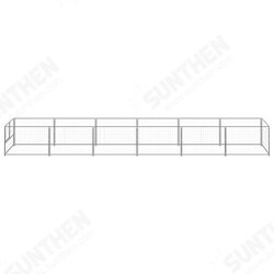 3082104 Outdoor Dog Kennel Silver 6 m² Steel House Cage Foldable Puppy Cats Sleep Metal Playpen Exercise Training Bedpan Pet Supplies