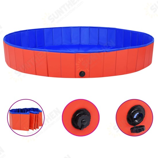 92600 Foldable Dog Swimming Pool Red 200x30 cm PVC Puppy Bath Collapsible Bathing for Cats Playing Kids Bathtub Pet Supplies