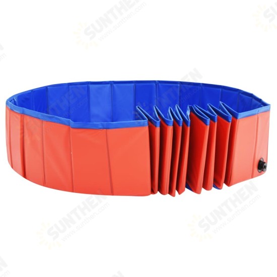 92600 Foldable Dog Swimming Pool Red 200x30 cm PVC Puppy Bath Collapsible Bathing for Cats Playing Kids Bathtub Pet Supplies