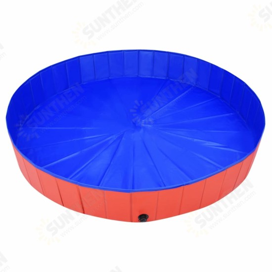 92600 Foldable Dog Swimming Pool Red 200x30 cm PVC Puppy Bath Collapsible Bathing for Cats Playing Kids Bathtub Pet Supplies