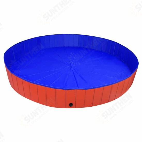 92601 Foldable Dog Swimming Pool Red 300x40 cm PVC Puppy Bath Collapsible Bathing for Cats Playing Kids Bathtub Pet Supplies