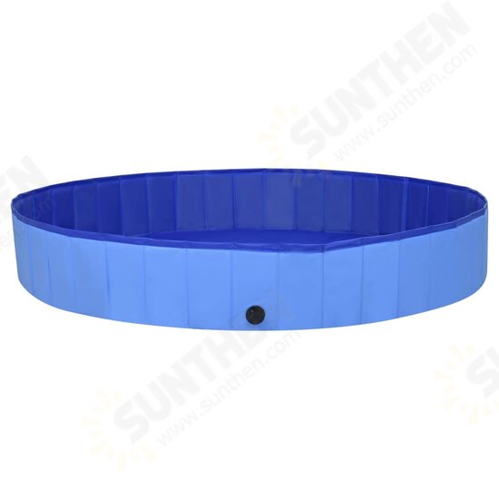 92602 Foldable Dog Swimming Pool Blue 200x30 cm PVC Puppy Bath Collapsible Bathing for Cats Playing Kids Bathtub Pet Supplies