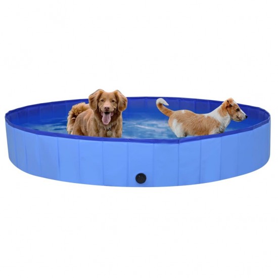 92602 Foldable Dog Swimming Pool Blue 200x30 cm PVC Puppy Bath Collapsible Bathing for Cats Playing Kids Bathtub Pet Supplies
