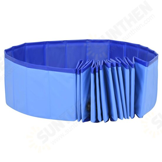 92602 Foldable Dog Swimming Pool Blue 200x30 cm PVC Puppy Bath Collapsible Bathing for Cats Playing Kids Bathtub Pet Supplies