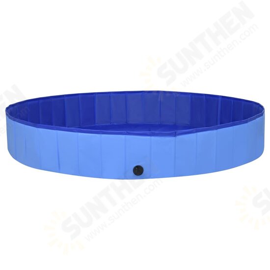 92603 Foldable Dog Swimming Pool Blue 300x40 cm PVC Puppy Bath Collapsible Bathing for Cats Playing Kids Bathtub Pet Supplies