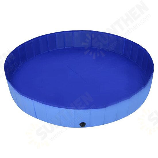 92603 Foldable Dog Swimming Pool Blue 300x40 cm PVC Puppy Bath Collapsible Bathing for Cats Playing Kids Bathtub Pet Supplies