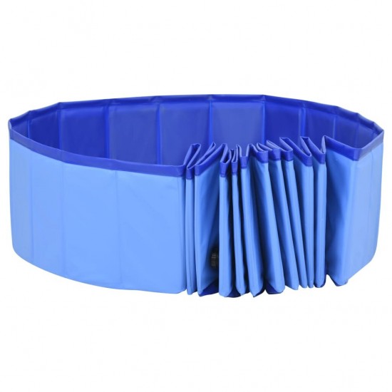 92603 Foldable Dog Swimming Pool Blue 300x40 cm PVC Puppy Bath Collapsible Bathing for Cats Playing Kids Bathtub Pet Supplies