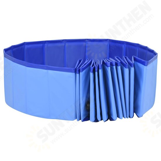 92603 Foldable Dog Swimming Pool Blue 300x40 cm PVC Puppy Bath Collapsible Bathing for Cats Playing Kids Bathtub Pet Supplies