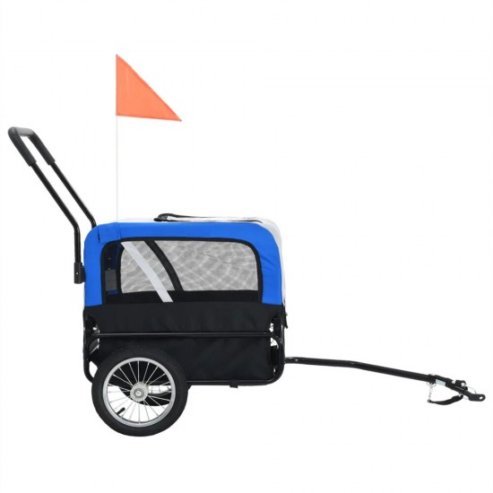 [EU] Pet Bike Trailer 91763 Dog Carrier for Dogs and Pets with Durable Frame Breathable Protective Net Pet Cart with 360° Rotation Wheel Design