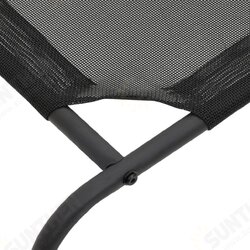 Elevated Dog Bed Black L Textilene Elevated Dog Bed Black L Textilene