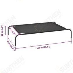Elevated Dog Bed Black L Textilene Elevated Dog Bed Black L Textilene