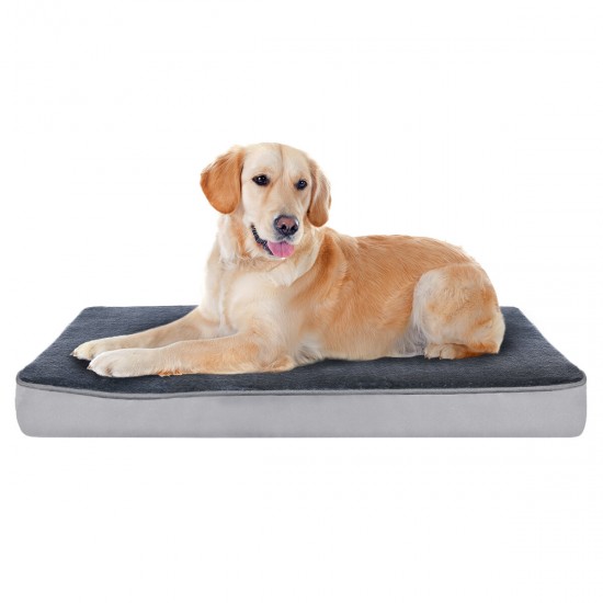 Orthopaedic Dog Pad m 74 * 46 * 7.5cm, Detachable Dog Basket, Washable Non Slip Dog and Cat Bed, Orthopaedic Dog Pad, Gray Foam Filled Dog Toy Mat