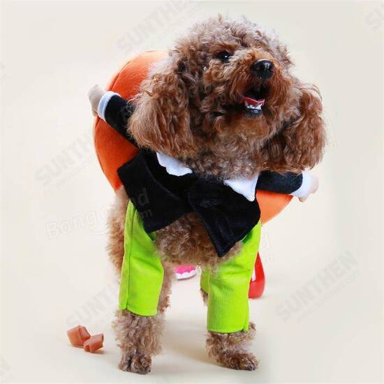 Funny Pet Dog Pumpkin Moveing Suits Pet Party Festival Apparel Clothing Costume Winter Clothes