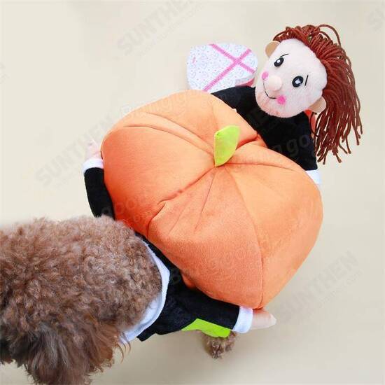 Funny Pet Dog Pumpkin Moveing Suits Pet Party Festival Apparel Clothing Costume Winter Clothes