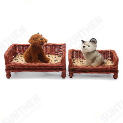 HAND WOVEN Wicker Pet Bed Dog Cat Basket Shabby Chic Sleeping Durable Washable HAND WOVEN Wicker Pet Bed Dog Cat Basket Shabby Chic Sleeping Durable Washable