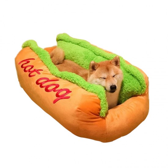 Hot Dog Shape Pet Mattress Puppy Cat Soft And Dirty Pet Bed S LSize