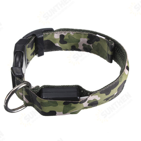 L Pet Dog LED Collar Nylon Safety Light Up Flashing Collar L Pet Dog LED Collar Nylon Safety Light Up Flashing Collar