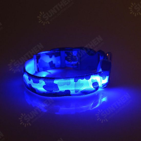 L Pet Dog LED Collar Nylon Safety Light Up Flashing Collar