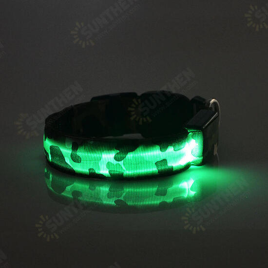 L Pet Dog LED Collar Nylon Safety Light Up Flashing Collar