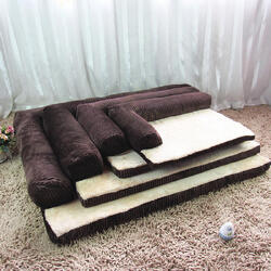 Luxury Corduroy Bolster Pet Dog Sofa Bed Puppy Fleece Bed Mat for Large Dog Pet Bed Luxury Corduroy Bolster Pet Dog Sofa Bed Puppy Fleece Bed Mat for Large Dog Pet Bed