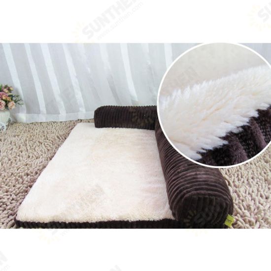 Luxury Corduroy Bolster Pet Dog Sofa Bed Puppy Fleece Bed Mat for Large Dog Pet Bed Luxury Corduroy Bolster Pet Dog Sofa Bed Puppy Fleece Bed Mat for Large Dog Pet Bed