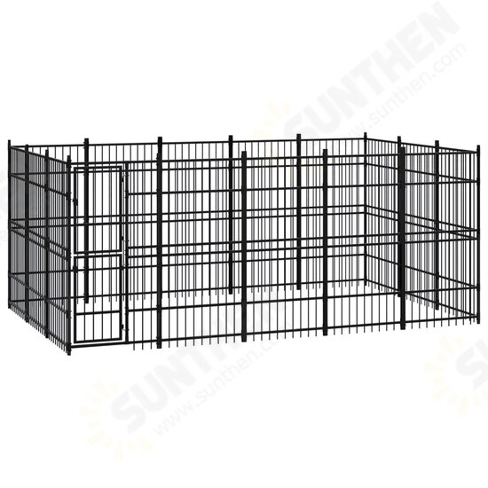 Outdoor Dog Kennel Steel 148.8 ft²