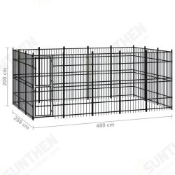 Outdoor Dog Kennel Steel 148.8 ft² Outdoor Dog Kennel Steel 148.8 ft²