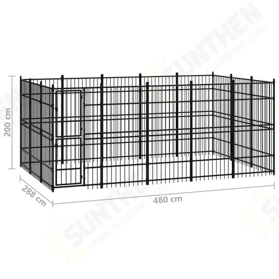 Outdoor Dog Kennel Steel 148.8 ft² Outdoor Dog Kennel Steel 148.8 ft²