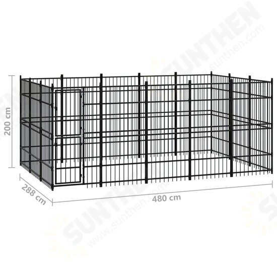 Outdoor Dog Kennel Steel 148.8 ft²