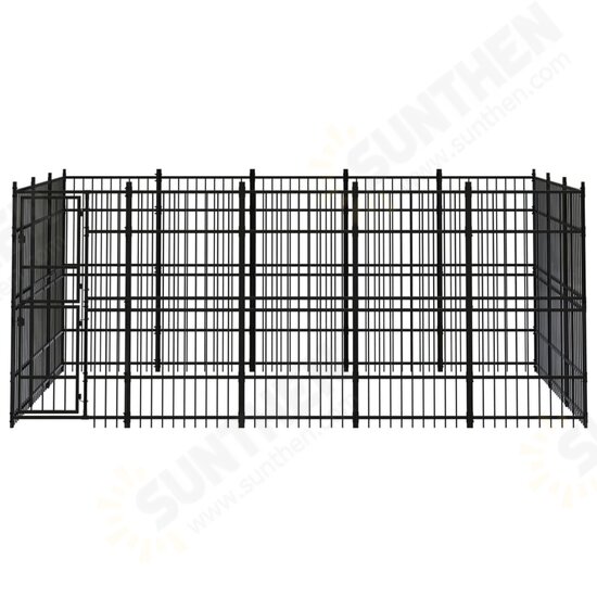 Outdoor Dog Kennel Steel 148.8 ft²