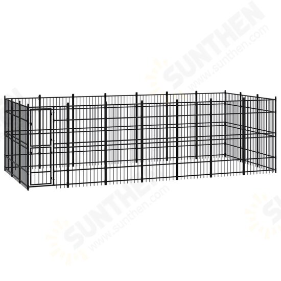 Outdoor Dog Kennel Steel 208.3 ft²