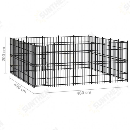 Outdoor Dog Kennel Steel 248 ft²