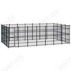 Outdoor Dog Kennel Steel 277.7 ft² Outdoor Dog Kennel Steel 277.7 ft²