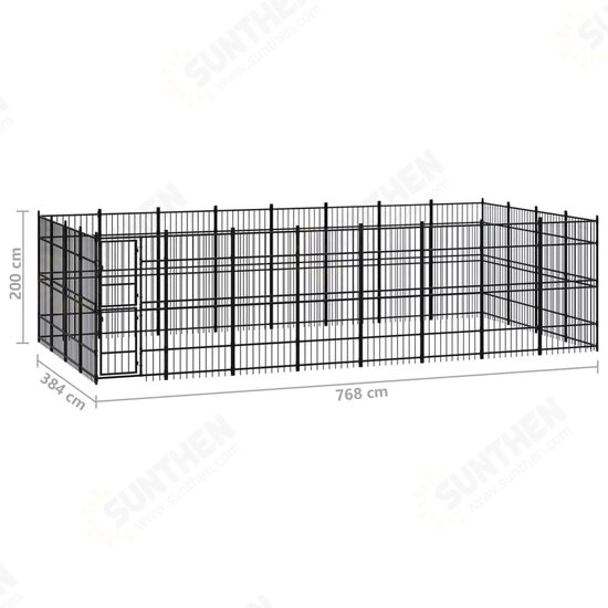 Outdoor Dog Kennel Steel 317.4 ft²