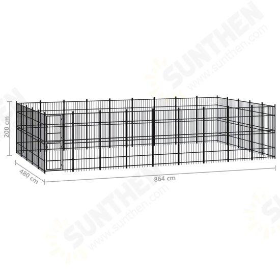 Outdoor Dog Kennel Steel 446.4 ft² Outdoor Dog Kennel Steel 446.4 ft²