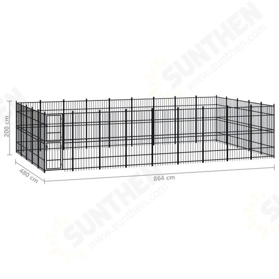 Outdoor Dog Kennel Steel 446.4 ft²