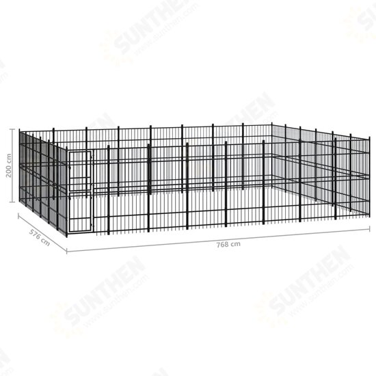 Outdoor Dog Kennel Steel 476.2 ft²