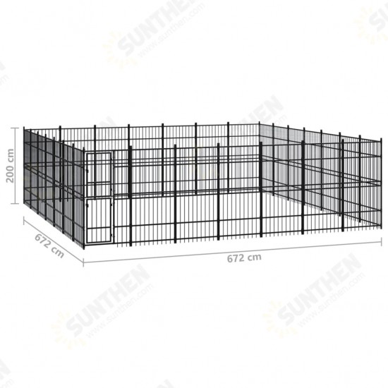 Outdoor Dog Kennel Steel 486.1 ft² Outdoor Dog Kennel Steel 486.1 ft²